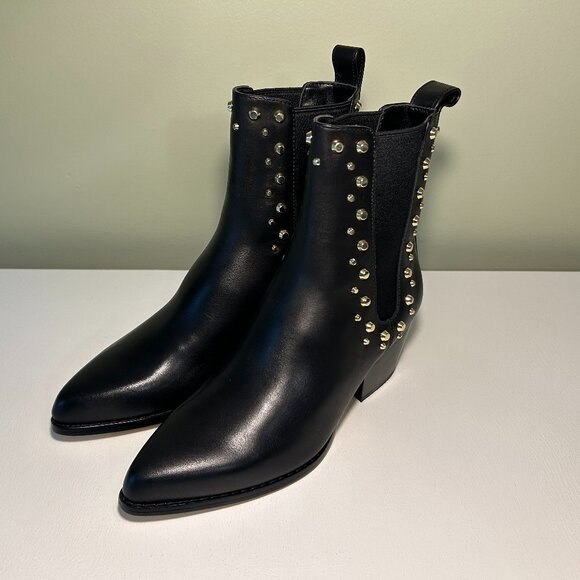 Michael Kors Kinlee Astor Studded Leather Ankle Boot - Picture 1 of 12